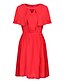 levne Dámské šaty-Párty Vintage Bavlna Šaty - Jednobarevné, Nabírané šaty Midi