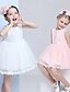 cheap Cufflinks-Ball Gown Knee Length Flower Girl Dress - Cotton / Polyester / Lace Sleeveless Jewel Neck with Bow(s) / Sash / Ribbon / Pleats by