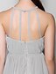 Χαμηλού Κόστους Φορέματα Παρανύμφων-Ίσια Γραμμή Scoop Neck Μακρύ Σιφόν Φόρεμα Παρανύμφων με Που καλύπτει με LAN TING BRIDE®