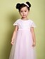 cheap Flower Girl Dresses-A-Line Ankle Length Flower Girl Dress - Lace / Tulle Short Sleeve Jewel Neck with Lace by LAN TING BRIDE®