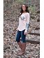 Χαμηλού Κόστους Γυναικεία Μπλουζάκια (Tops)-Γυναικεία T-shirt Κομψό στυλ street - Βαμβάκι Μονόχρωμο Patchwork Λουλούδι