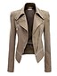 cheap Women&#039;s Furs &amp; Leathers-Women&#039;s Street chic Leather Jacket-Solid Colored