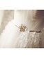 baratos Vestidos de Casamento-Vestidos de noiva Longo Linha A Sem Manga Sem Alças Tule Com Babados 2023 Vestidos de noiva