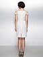 preiswerte Kleider für besondere Anlässe-Eng anliegend U-Ausschnitt Knie-Länge Chiffon Kleid mit Blume durch TS Couture®