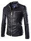 cheap Men&#039;s Outerwear-Men&#039;s PU / Faux Leather White / Black / Navy Blue L / XL / XXL