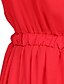 levne Dámské šaty-Párty Vintage Bavlna Šaty - Jednobarevné, Nabírané šaty Midi