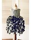 cheap Flower Girl Dresses-A-Line Knee Length Flower Girl Dress - Taffeta Sleeveless Scoop Neck with Buttons / Cascading Ruffles by LAN TING BRIDE®