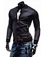 cheap Men&#039;s Jackets &amp; Coats-Men&#039;s Daily Spring / Fall / Winter Regular Jacket, Solid Colored Stand PU Basic Black / Slim