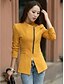 cheap Women&#039;s Jackets-Women&#039;s Jacket Solid Colored Long Sleeve Coat Fall Spring Daily Short Jacket Wine / Cotton