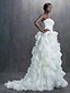 cheap Wedding Dresses-Wedding Dresses A-Line Sweetheart Sleeveless Chapel Train Organza Bridal Gowns With Ruched Cascading Ruffle 2023 Summer Wedding Party, Women&#039;s Clothing
