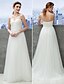 cheap Wedding Dresses-A-Line Sweetheart Neckline Sweep / Brush Train Tulle Made-To-Measure Wedding Dresses with Ruched by LAN TING BRIDE® / Beach / Destination / Two Piece