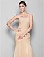 Χαμηλού Κόστους Φορέματα Παρανύμφων-Εφαρμοστό &amp; Εμβαζέ Φόρεμα Παρανύμφων Καρδιά Αμάνικο Ανοικτή Πλάτη Μακρύ Σιφόν με Χιαστί 2022