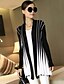 cheap Women&#039;s Sweaters-Women&#039;s Striped V-neck Slim Cardigan , Casual Long Sleeve Ruched
