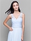 זול שמלות שושבינה-מעטפת \ עמוד צווארון V באורך הקרסול שיפון / תחרה שמלה לשושבינה  עם תחרה / בד בהצלבה על ידי LAN TING BRIDE®