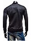 cheap Men&#039;s Jackets &amp; Coats-Men&#039;s Daily Spring / Fall / Winter Regular Jacket, Solid Colored Stand PU Basic Black / Slim