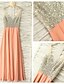 Χαμηλού Κόστους Βραδινά Φορέματα-Γραμμή Α Φανταχτερό Φόρεμα Επίσημο Βραδινό Μακρύ Αμάνικο Λαιμόκοψη V Σιφόν με Κρυστάλλινη λεπτομέρεια Χάντρες 2023