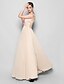 cheap Bridesmaid Dresses-Sheath / Column Bridesmaid Dress V Neck Sleeveless Elegant Floor Length Chiffon with Criss Cross