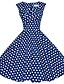 cheap Vintage Dresses-Women&#039;s Plus Size Going out Vintage A Line Dress - Polka Dot Square Neck All Seasons Cotton White Navy Blue S M L XL