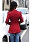 abordables Vestes Femme-Veste Couleur Pleine Automne Printemps Col Rond Court Manteau Quotidien Manches Longues Veste Vin / Coton