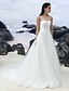 cheap Wedding Dresses-Wedding Dresses A-Line Strapless Sleeveless Court Train Lace Bridal Gowns With 2023