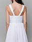 cheap Bridesmaid Dresses-A-Line Scoop Neck Knee Length Chiffon Bridesmaid Dress with Beading / Ruched by LAN TING BRIDE®