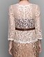 זול שמלות לאם הכלה-מעטפת \ עמוד עם תכשיטים באורך הקרסול תחרה שמלה לאם הכלה  עם תחרה על ידי LAN TING BRIDE® / See Through