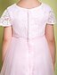 cheap Flower Girl Dresses-A-Line Ankle Length Flower Girl Dress - Lace / Tulle Short Sleeve Jewel Neck with Lace by LAN TING BRIDE®