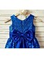 cheap Flower Girl Dresses-A-Line Knee Length Flower Girl Dress - Satin / Sequined Sleeveless Scoop Neck with Sequin / Bow(s) / Sash / Ribbon by LAN TING BRIDE®