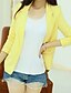 abordables Blazers Femme-Blazer Femme - Couleur Pleine Couleur unie, Travail