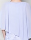 cheap Mother of the Bride Dresses-Sheath / Column Jewel Neck Knee Length Chiffon / Lace Mother of the Bride Dress with Lace by LAN TING BRIDE®