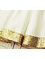 abordables Robes demoiselles d&#039;honneur-Trapèze Mi-long Robe de Demoiselle d&#039;Honneur Fille - Taffetas / Pailleté Sans Manches Décolleté avec