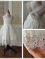 baratos Vestidos para Menina das Flores de Casamento-Uma linha de chá vestido de menina de flor - alças de algodão sem molas com renda