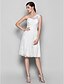 cheap Bridesmaid Dresses-A-Line One Shoulder Knee Length Lace Bridesmaid Dress with Lace by LAN TING BRIDE® / Open Back