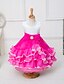 cheap Flower Girl Dresses-A-Line Tea Length Flower Girl Dress - Satin Tulle Sleeveless Jewel Neck with Bow(s) Sash / Ribbon by Hua Cheng fashion