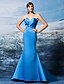 cheap Special Occasion Dresses-Mermaid / Trumpet Elegant Formal Evening Dress Sweetheart Neckline Sleeveless Sweep / Brush Train Satin with Criss Cross 2020