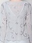 abordables Robes pour mère de la mariée-gaine/colonne robe mère de la mariée col en v longueur genou mousseline de soie manches longues sans motif/imprimé 2023
