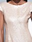 cheap Prom Dresses-Sheath / Column Sparkle &amp; Shine Prom Formal Evening Dress Scoop Neck Short Sleeve Floor Length Sequined with Sequin 2020