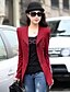 cheap Women&#039;s Jackets-Women&#039;s Jacket Solid Colored Long Sleeve Coat Fall Spring Daily Short Jacket Wine / Cotton