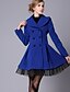 cheap Women&#039;s Coats &amp; Trench Coats-Women&#039;s Coat Shirt Collar Long Sleeve Black / Red / Blue M / L / XL