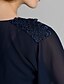 זול שמלות לאם הכלה-גזרת A שמלה לאם הכלה  שמלה הניתנת להמרה צווארון V באורך הקרסול שיפון שרוול 4\3 עם תחרה 2022
