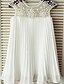 cheap Flower Girl Dresses-A-Line Knee Length Flower Girl Dress Wedding Cute Prom Dress Chiffon with Beading Fit 3-16 Years