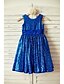 cheap Flower Girl Dresses-A-Line Knee Length Flower Girl Dress - Satin / Sequined Sleeveless Scoop Neck with Sequin / Bow(s) / Sash / Ribbon by LAN TING BRIDE®