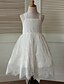 cheap Flower Girl Dresses-A-Line Tea Length Flower Girl Dress - Cotton Lace Sleeveless Straps with Lace