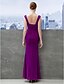 Χαμηλού Κόστους Βραδινά Φορέματα-Ίσια Γραμμή Μινιμαλιστική Φόρεμα Χοροεσπερίδα Μέχρι τον αστράγαλο Αμάνικο Λαιμός σέσουλα Σιφόν με Πιασίματα 2022 / Επίσημο Βραδινό