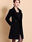 זול מעילים, קרדיגנים וג&#039;קטים לנשים-צבע אחיד שיק ומודרני מעיל - בגדי ריקוד נשים, פרנזים / טלאים צמר / חורף