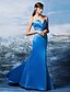 cheap Special Occasion Dresses-Mermaid / Trumpet Elegant Formal Evening Dress Sweetheart Neckline Sleeveless Sweep / Brush Train Satin with Criss Cross 2020