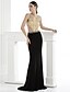 Χαμηλού Κόστους Φορέματα ειδικών περιστάσεων-Τρομπέτα / Γοργόνα Λεπτές Τιράντες Μακρύ Spandex Επίσημο Βραδινό Φόρεμα με Χάντρες / Κρυστάλλινη λεπτομέρεια με TS Couture®