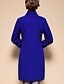 זול מעילים, קרדיגנים וג&#039;קטים לנשים-צבע אחיד שיק ומודרני מעיל - בגדי ריקוד נשים, פרנזים / טלאים צמר / חורף