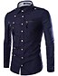 cheap Men&#039;s Tuxedo Shirts-Men&#039;s Shirt Solid Colored Classic Collar Wine Black Army Green Navy Blue Long Sleeve Daily Basic Slim Tops Military