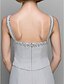 Χαμηλού Κόστους Φορέματα για τη Μητέρα της Νύφης-Ίσια Γραμμή Φόρεμα Μητέρας της Νύφης Πολυμορφικά φορέματα Λουριά Μακρύ Σιφόν Μακρυμάνικο με Χάντρες 2021